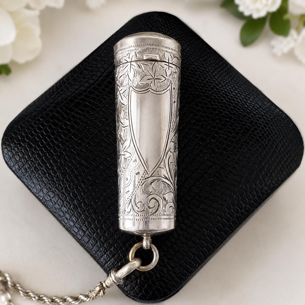 Antique Edwardian Silver Cheroot Case Keepsake Pendant | Hallmarked 1906 George Loveridge