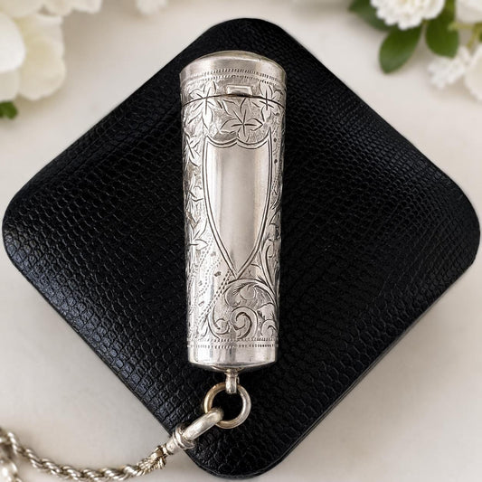 Antique Edwardian Silver Cheroot Case Keepsake Pendant | Hallmarked 1906 George Loveridge
