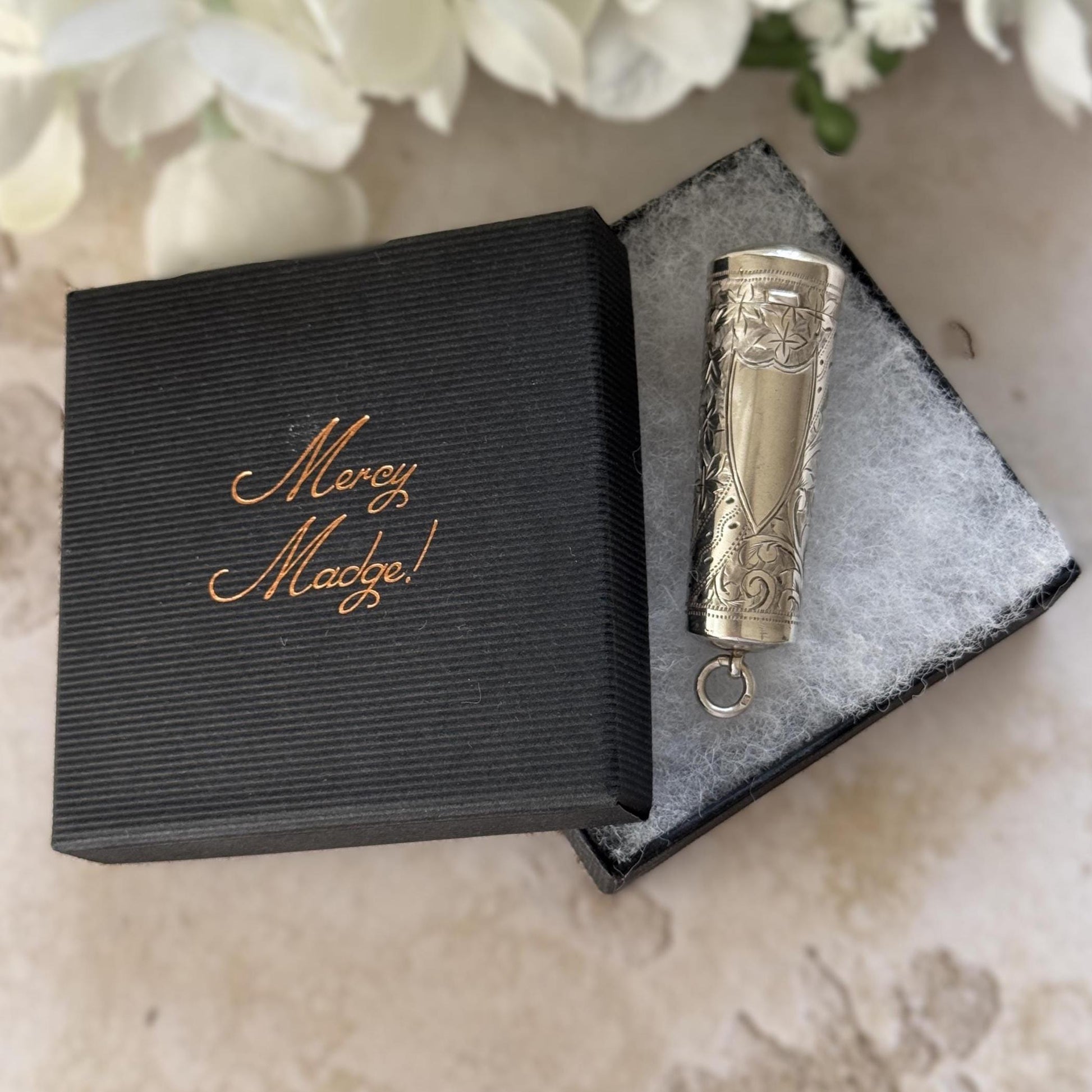 Antique Edwardian Silver Cheroot Case Keepsake Pendant | Hallmarked 1906 George Loveridge