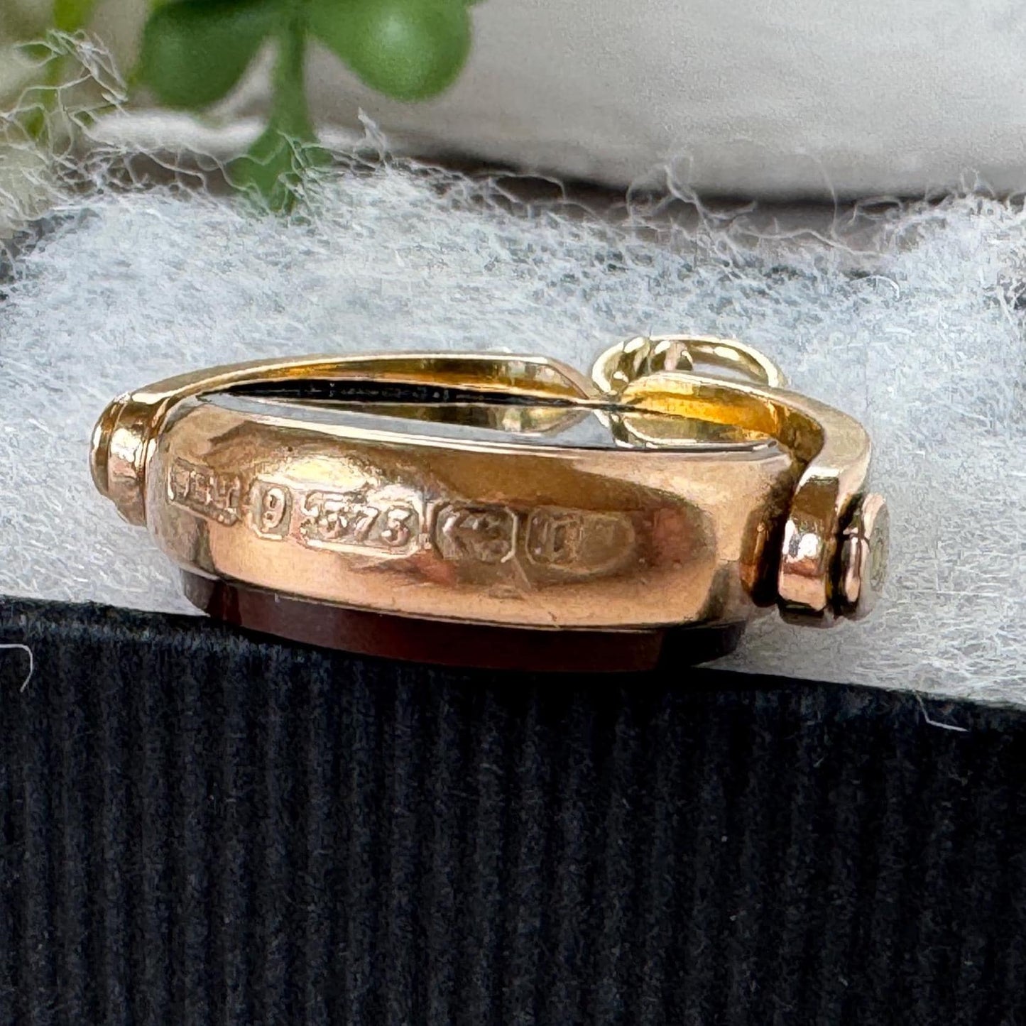 Antique 9ct Gold Bloodstone & Carnelian Spinner Fob Pendant, William Hair Haseler, Birmingham 1891