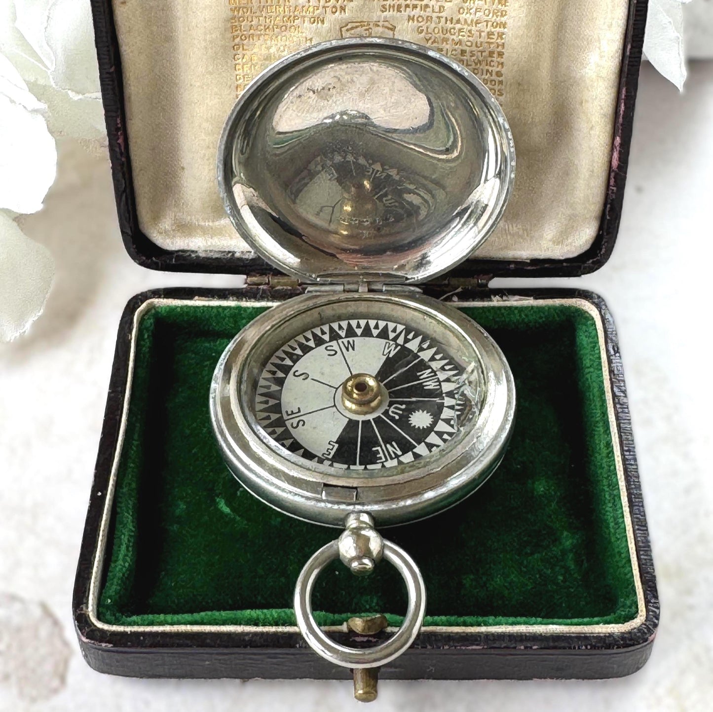 Antique 1916 WWI British Officers Pocket Watch Style Compass - F Darton & Co, London