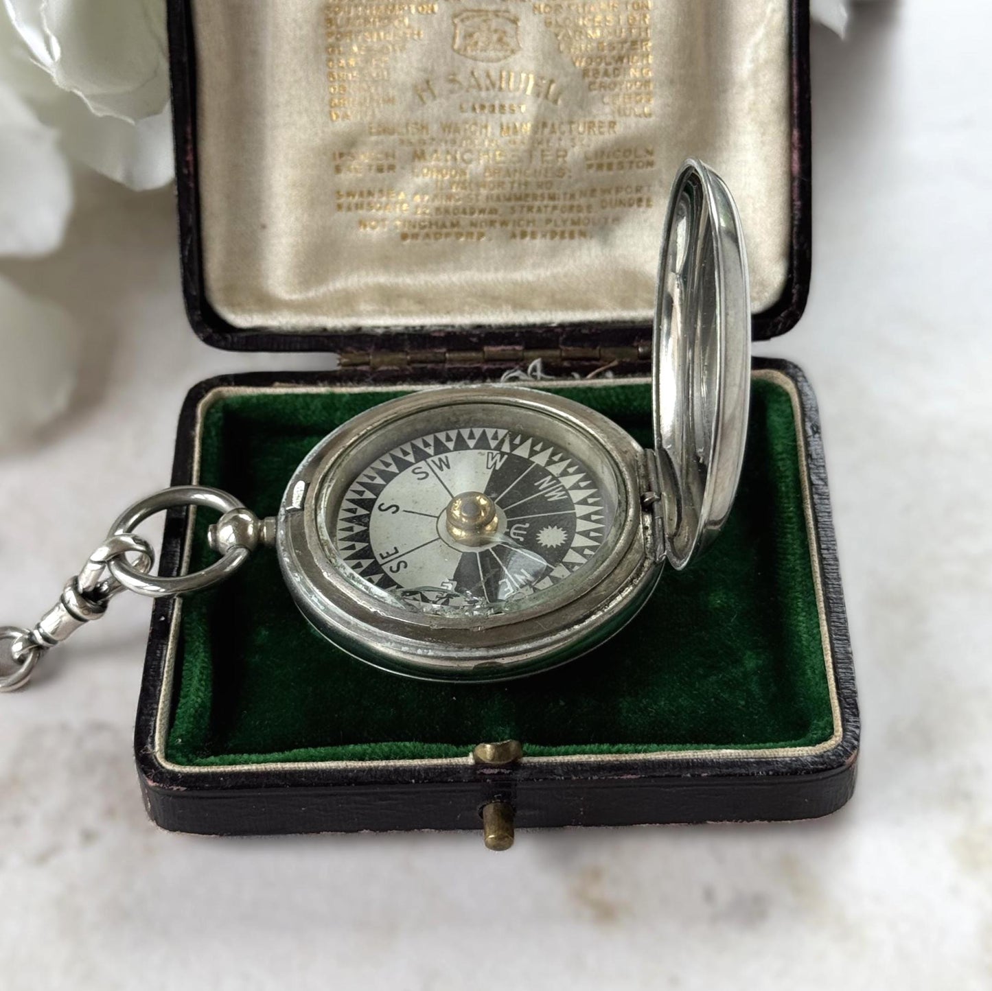 Antique 1916 WWI British Officers Pocket Watch Style Compass - F Darton & Co, London