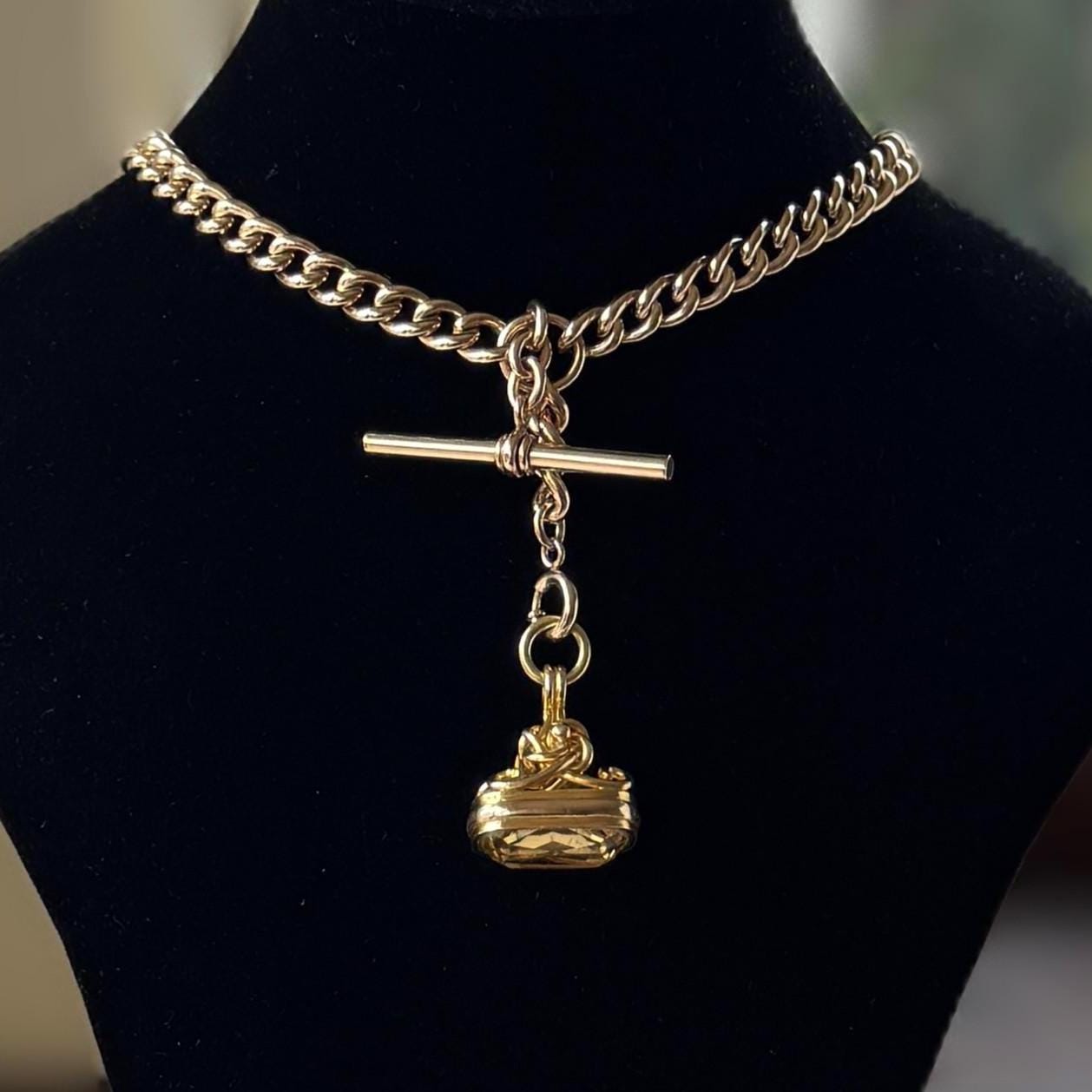 Victorian 14ct Double-Graded Rolled Gold Double Albert Watch Chain | Antique Necklace Bracelet