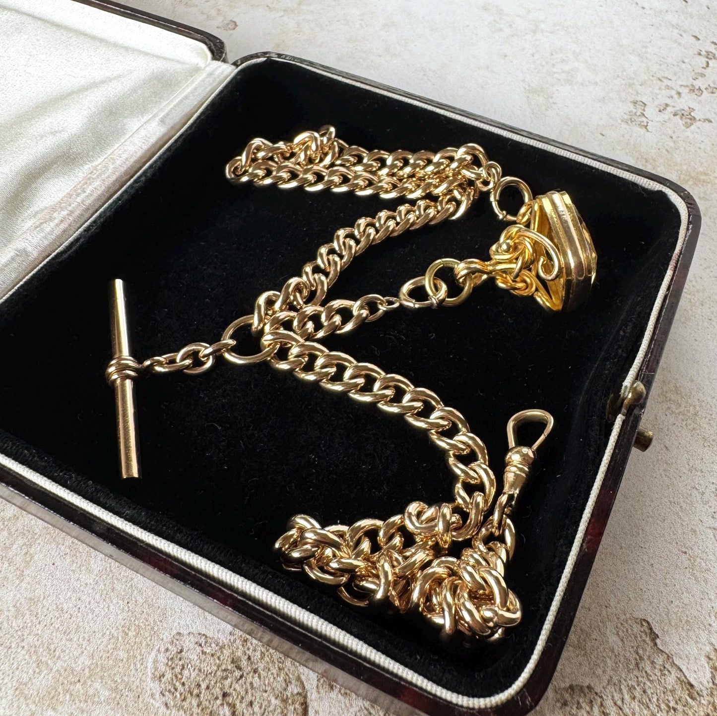 Victorian 14ct Double-Graded Rolled Gold Double Albert Watch Chain | Antique Necklace Bracelet