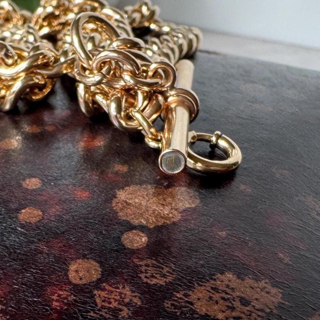 Victorian 14ct Double-Graded Rolled Gold Double Albert Watch Chain | Antique Necklace Bracelet