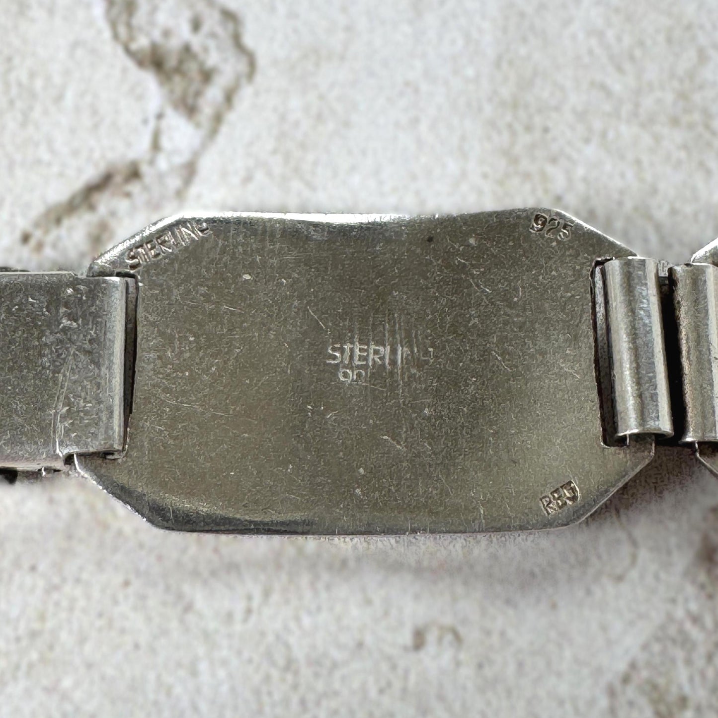 Vintage 1950s Sterling Silver & Enamel African Safari Panel Bracelet, REU Germany