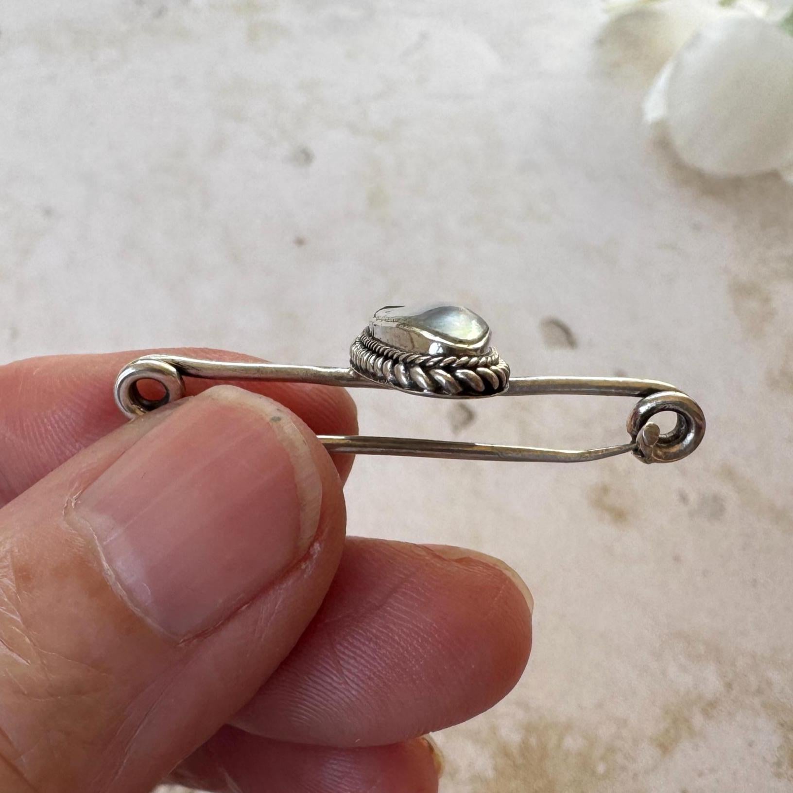 Antique Victorian "Coque De Perle" Silver Stock Pin Brooch Boxed