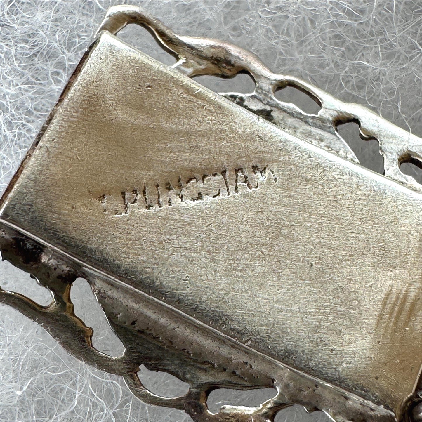 Vintage Siam Sterling Silver Nielloware Panel Bracelet Circa 1940
