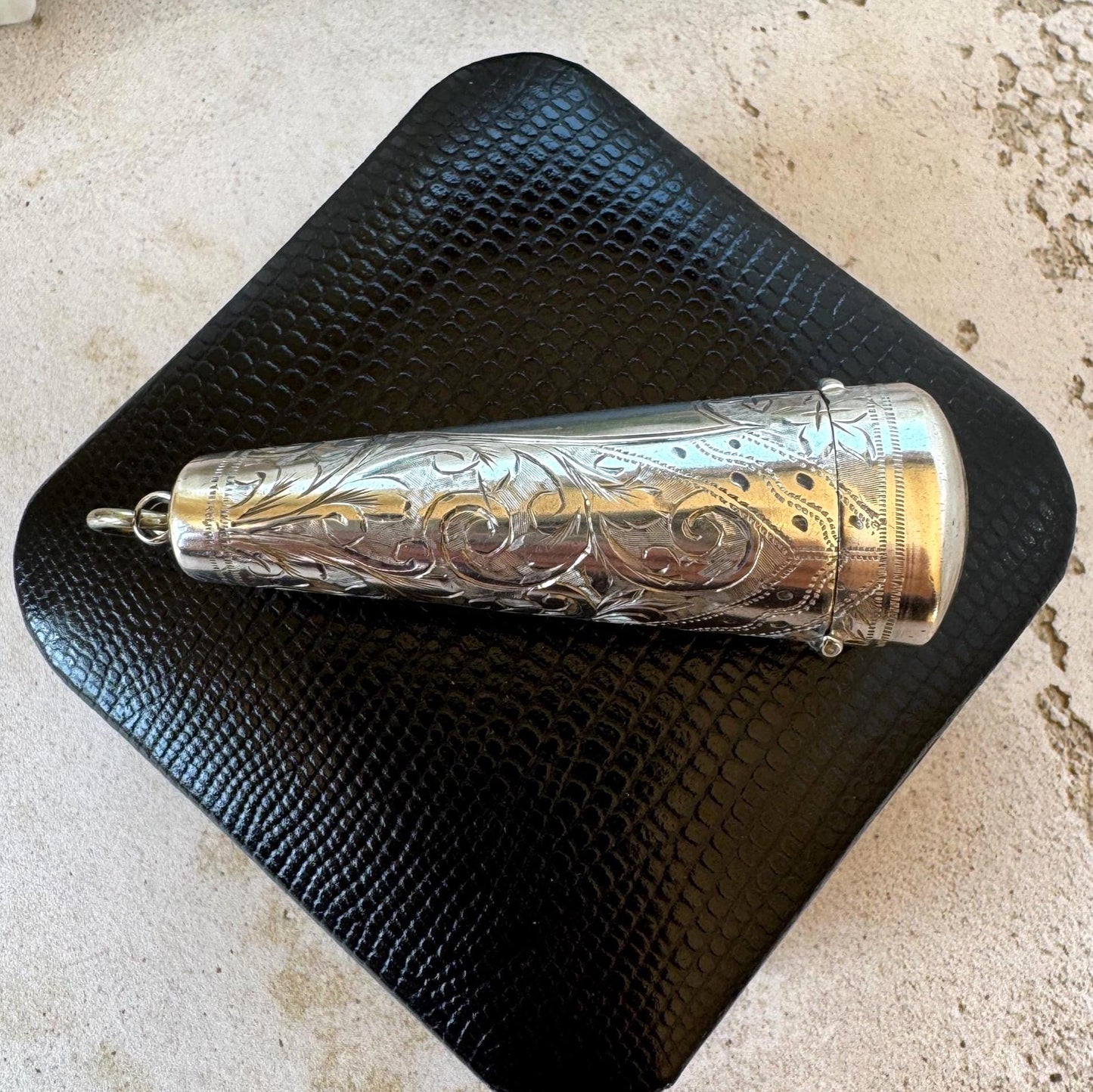 Antique Edwardian Silver Cheroot Case Keepsake Pendant | Hallmarked 1906 George Loveridge