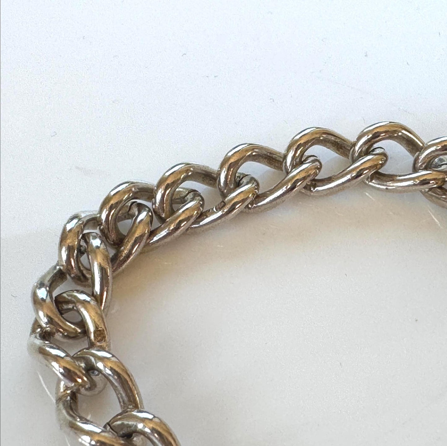 Vintage 1970s Chunky Sterling Silver Heart Padlock Bracelet, Fred Manshaw 1974 London Hallmarks