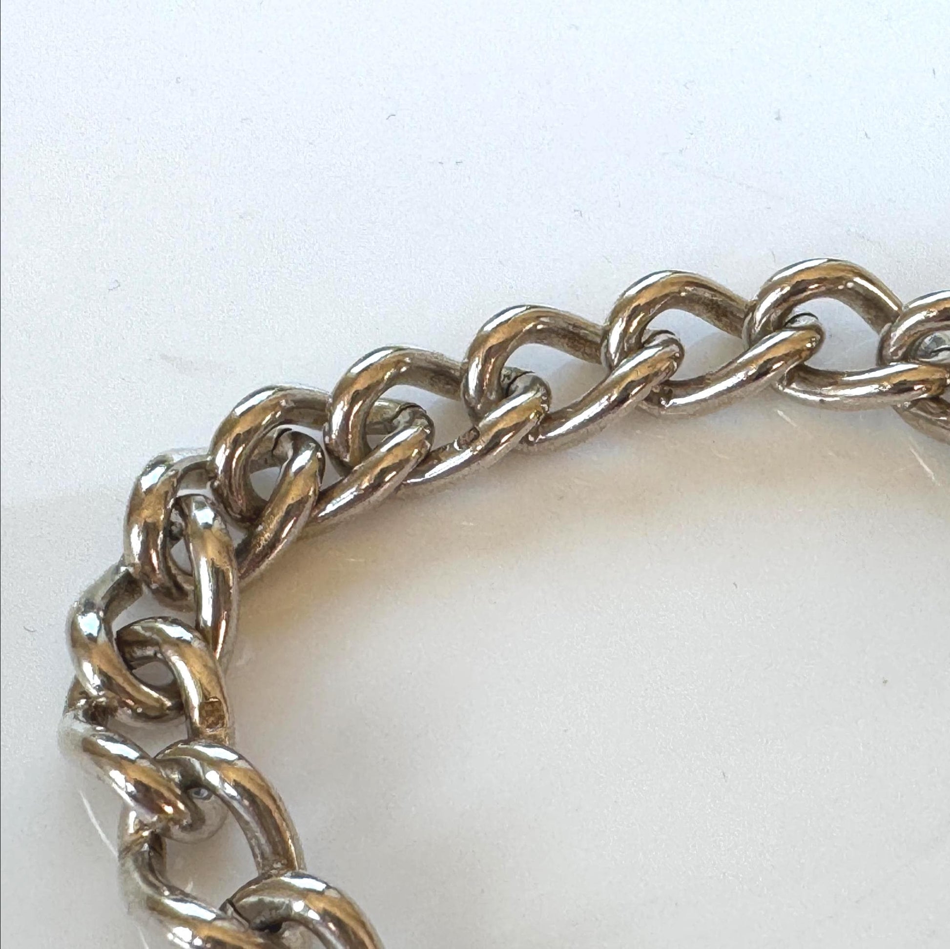 Vintage 1970s Chunky Sterling Silver Heart Padlock Bracelet, Fred Manshaw 1974 London Hallmarks