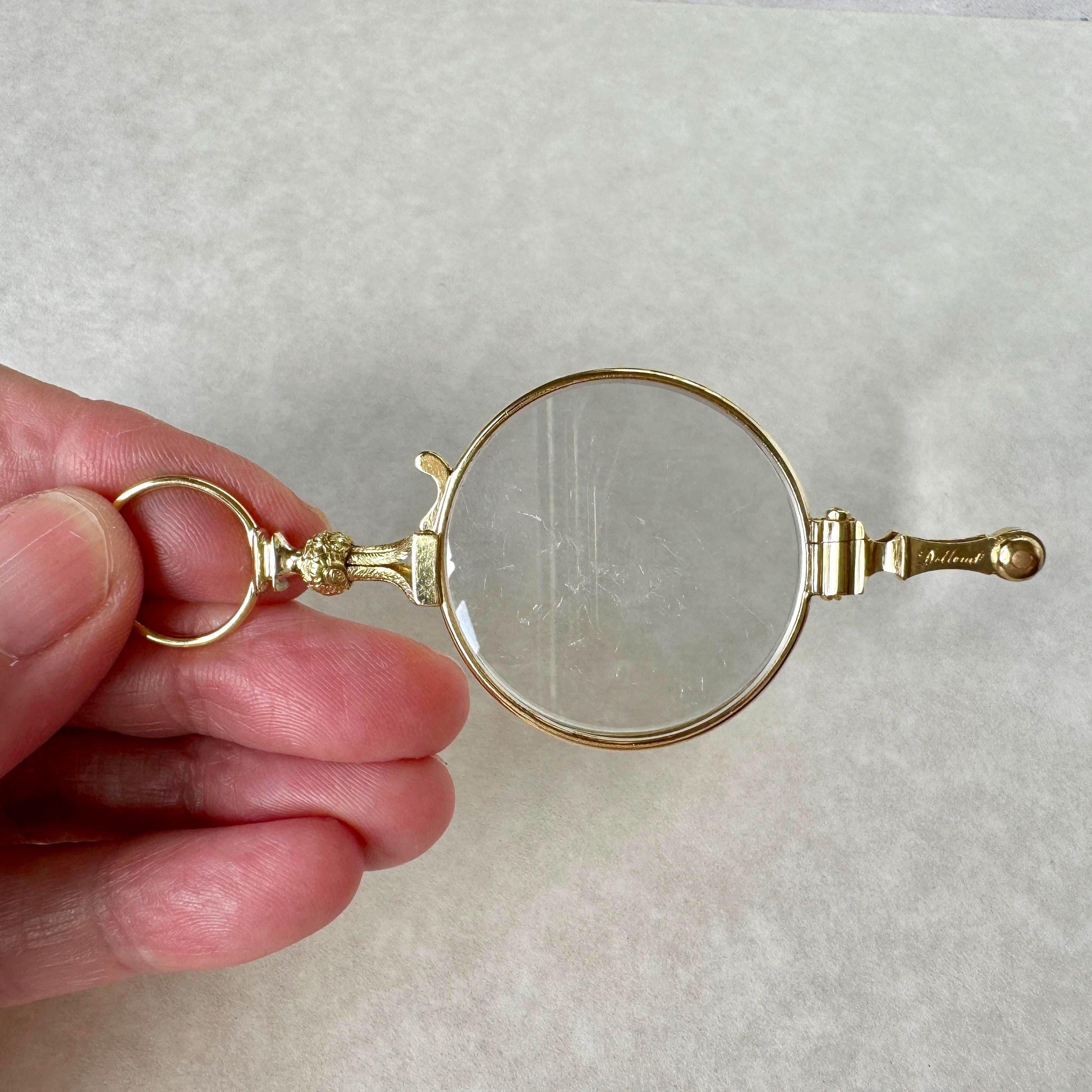 Rare Georgian 18ct Gold Quizzing Glass Semi-Lorgnette Combination by Dollond, London c1790