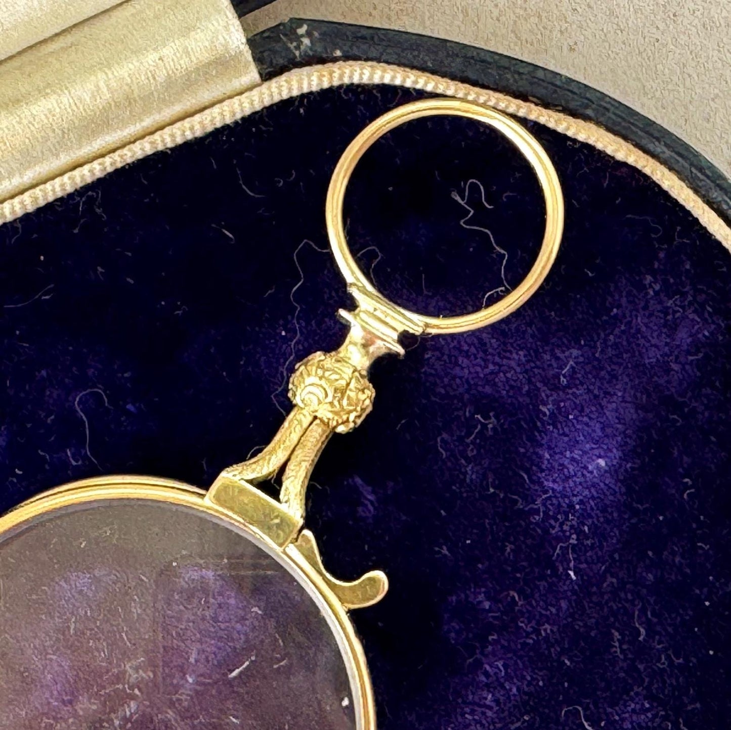 Rare Georgian 18ct Gold Quizzing Glass Semi-Lorgnette Combination by Dollond, London c1790