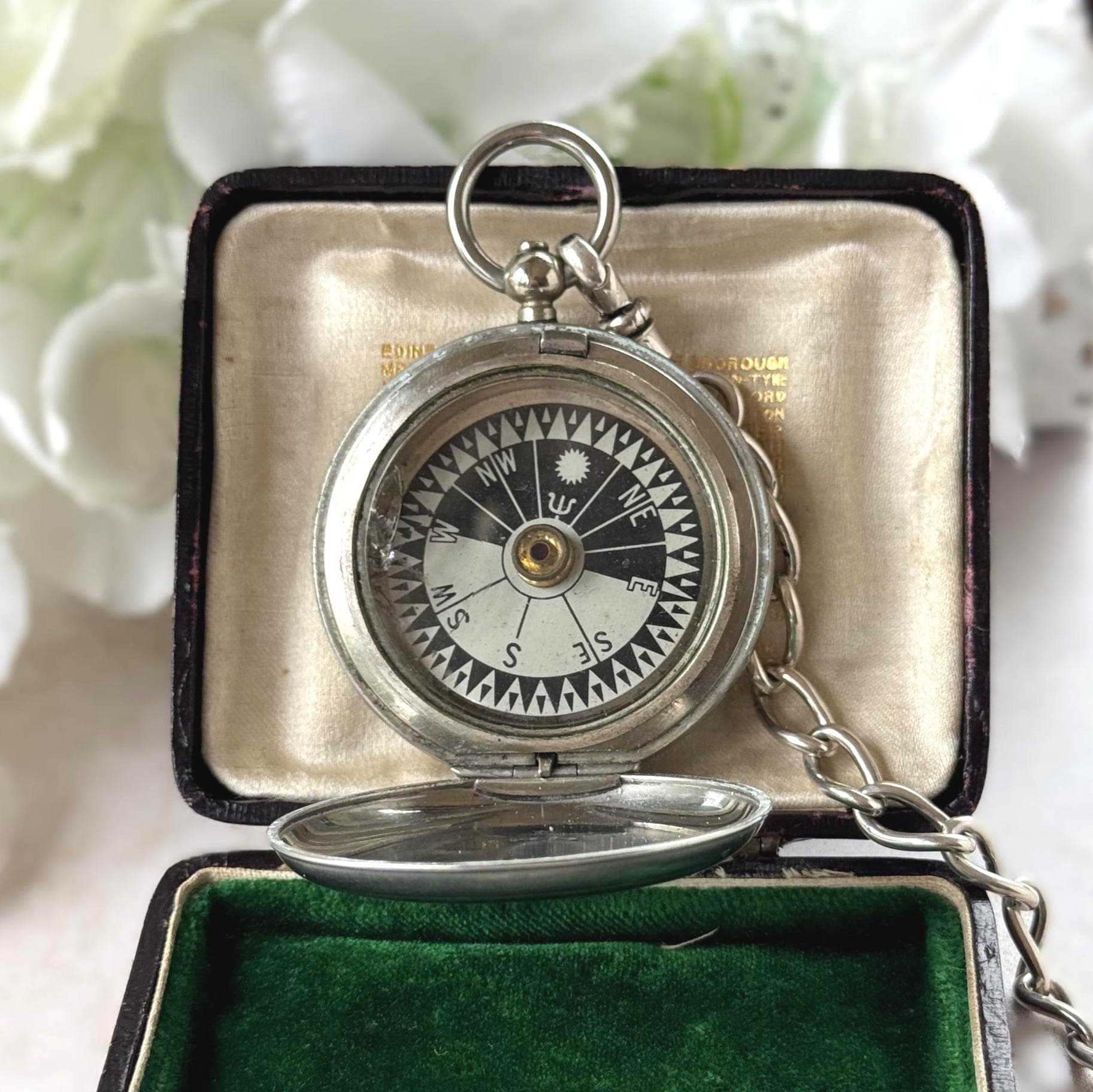 Antique 1916 WWI British Officers Pocket Watch Style Compass - F Darton & Co, London