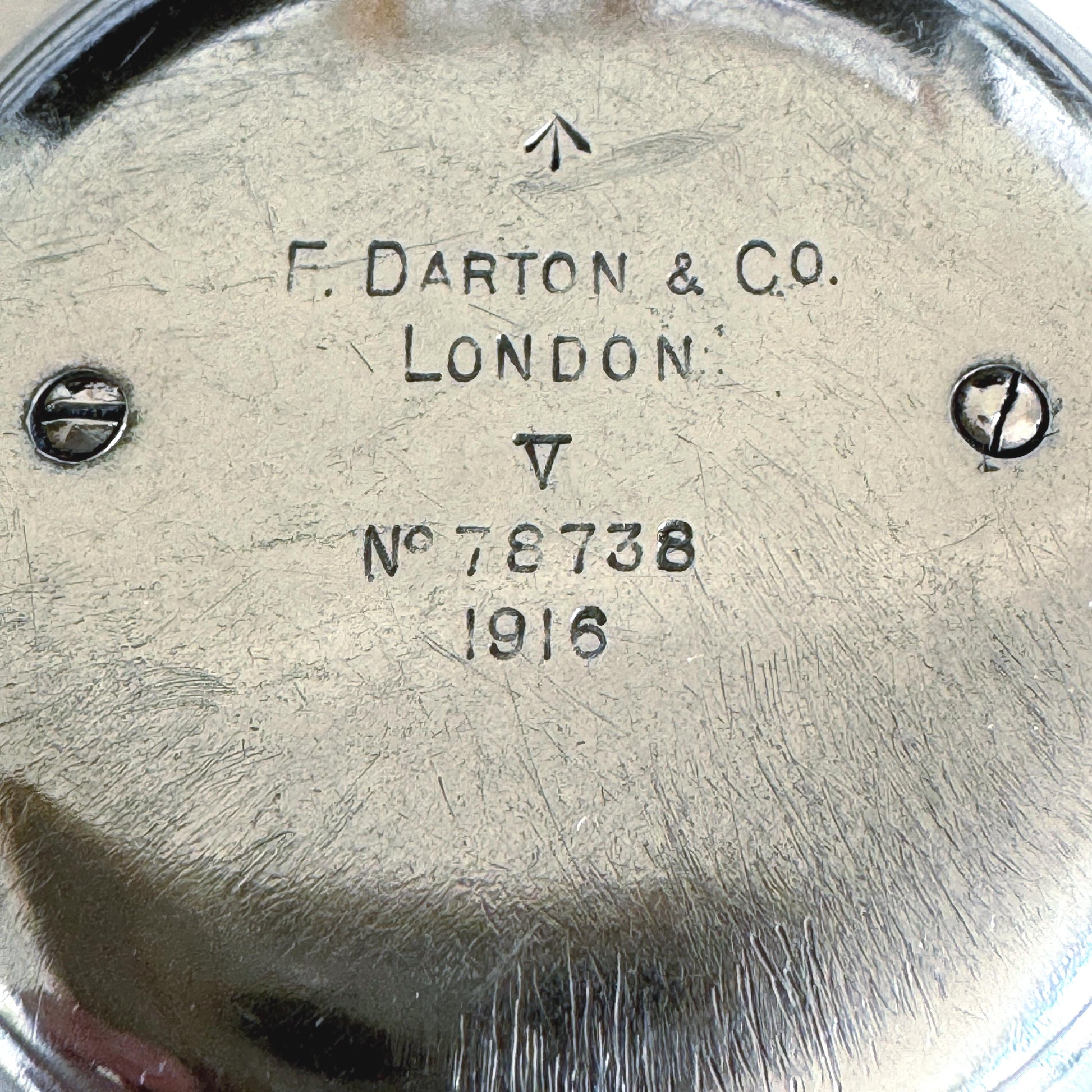 Antique 1916 WWI British Officers Pocket Watch Style Compass - F Darton & Co, London