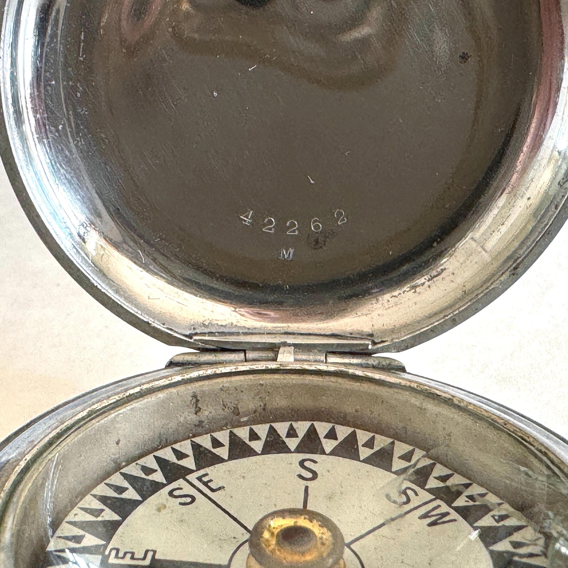 Antique 1916 WWI British Officers Pocket Watch Style Compass - F Darton & Co, London