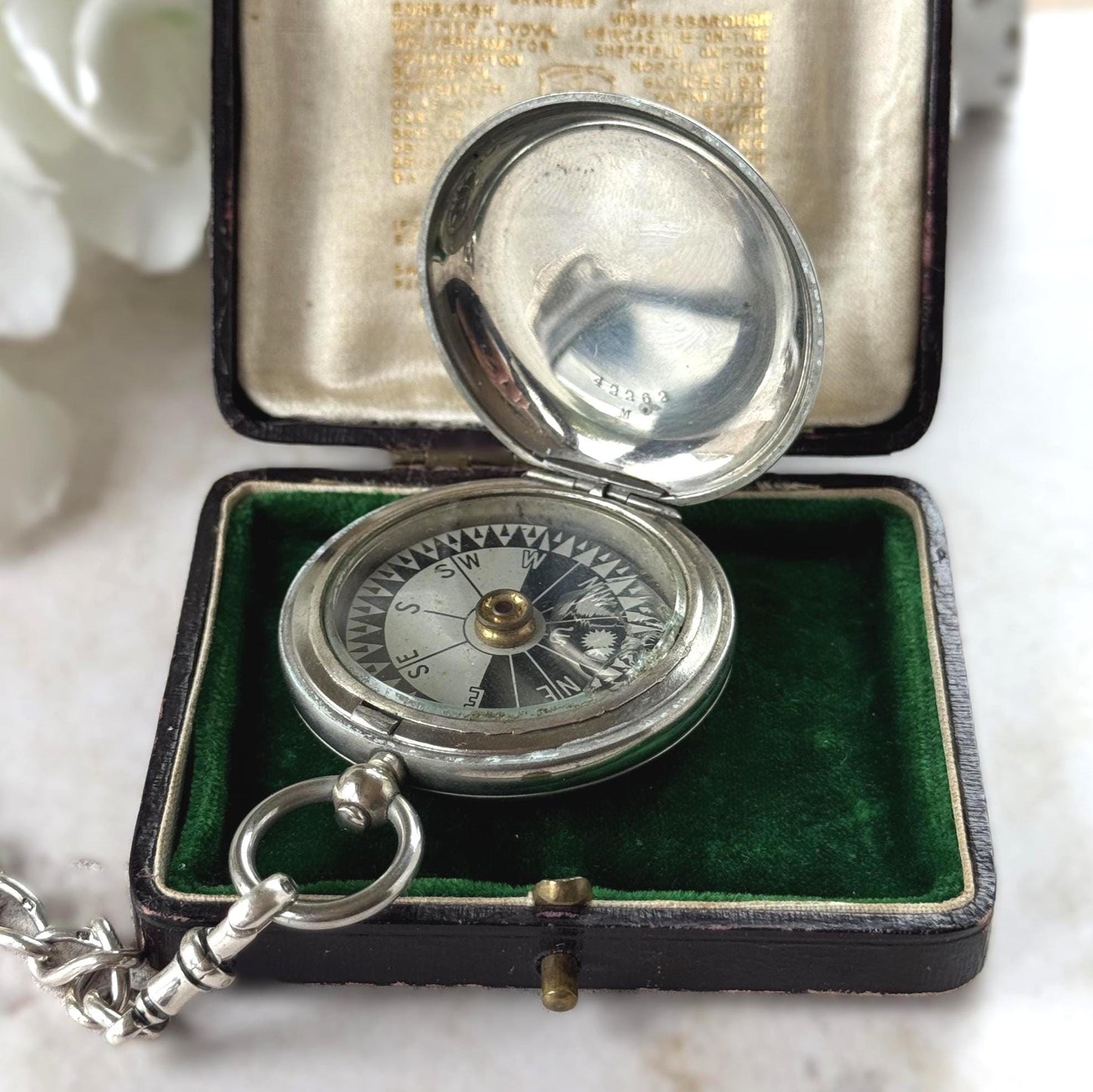 Antique 1916 WWI British Officers Pocket Watch Style Compass - F Darton & Co, London