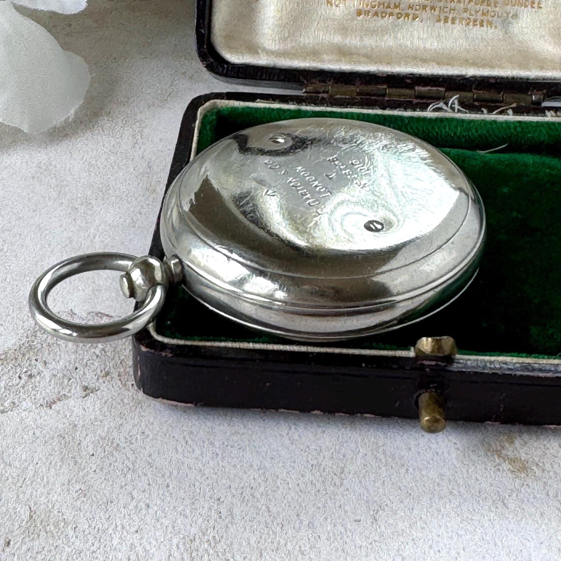 Antique 1916 WWI British Officers Pocket Watch Style Compass - F Darton & Co, London
