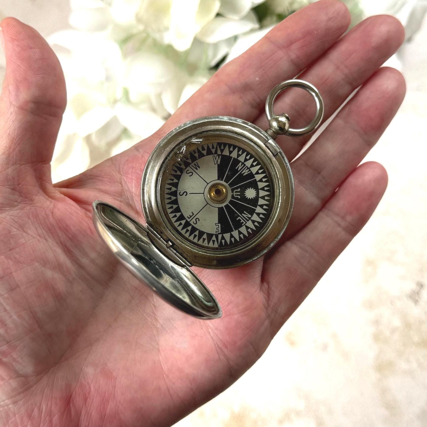 Antique 1916 WWI British Officers Pocket Watch Style Compass - F Darton & Co, London