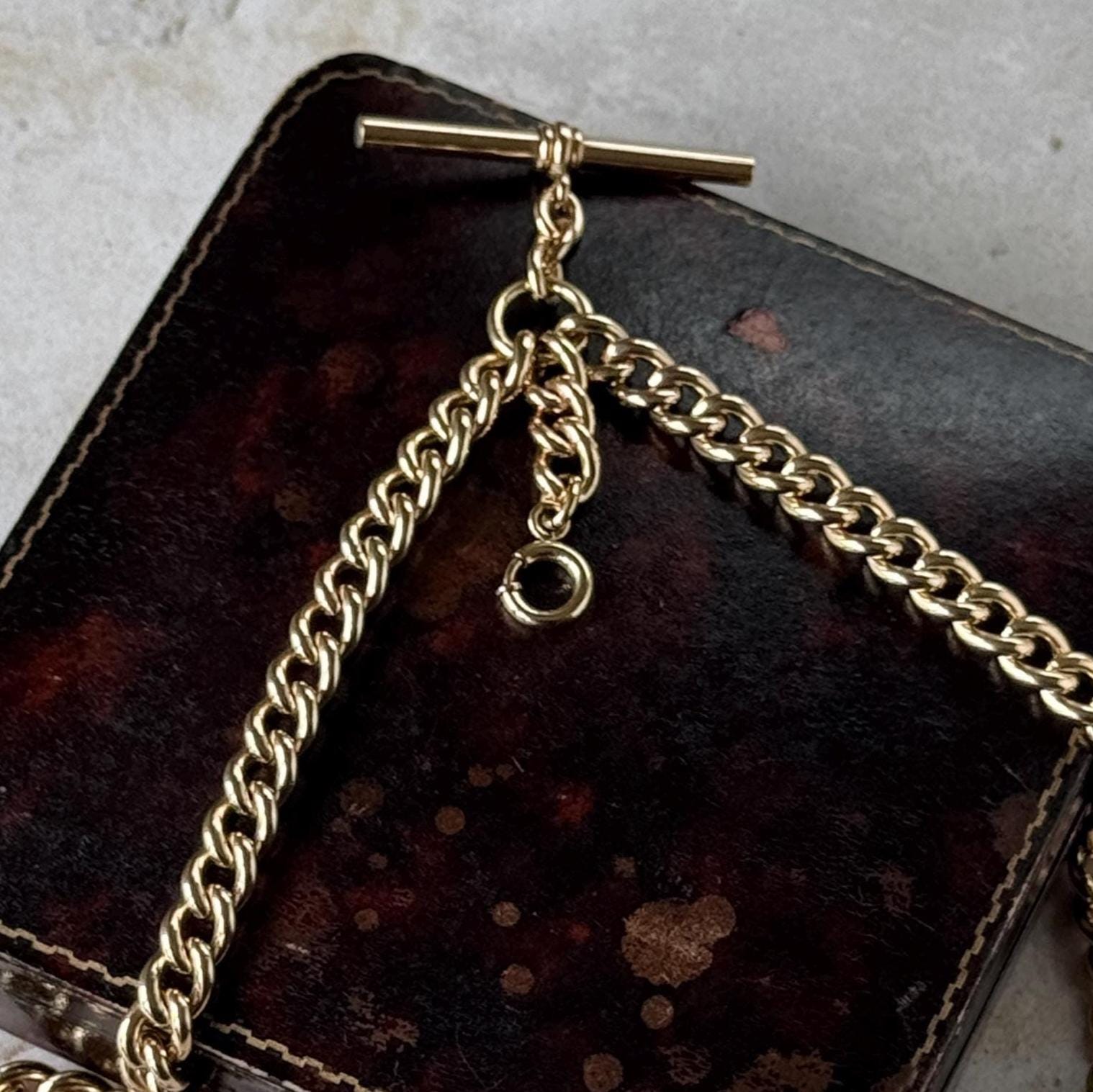 Victorian 14ct Double-Graded Rolled Gold Double Albert Watch Chain | Antique Necklace Bracelet