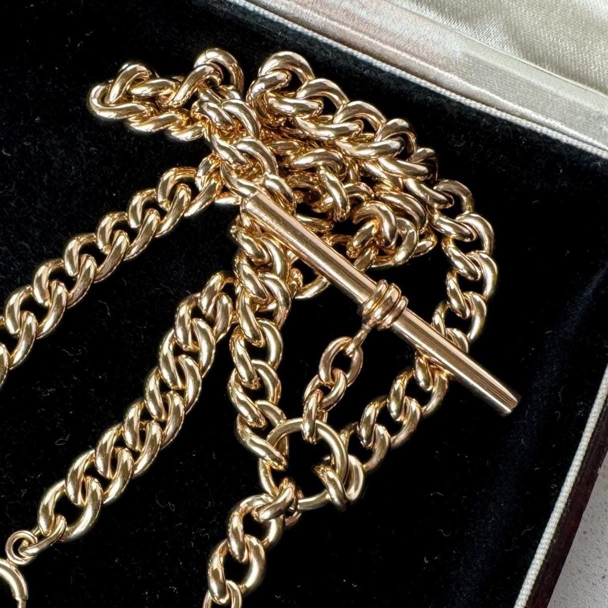 Victorian 14ct Double-Graded Rolled Gold Double Albert Watch Chain | Antique Necklace Bracelet