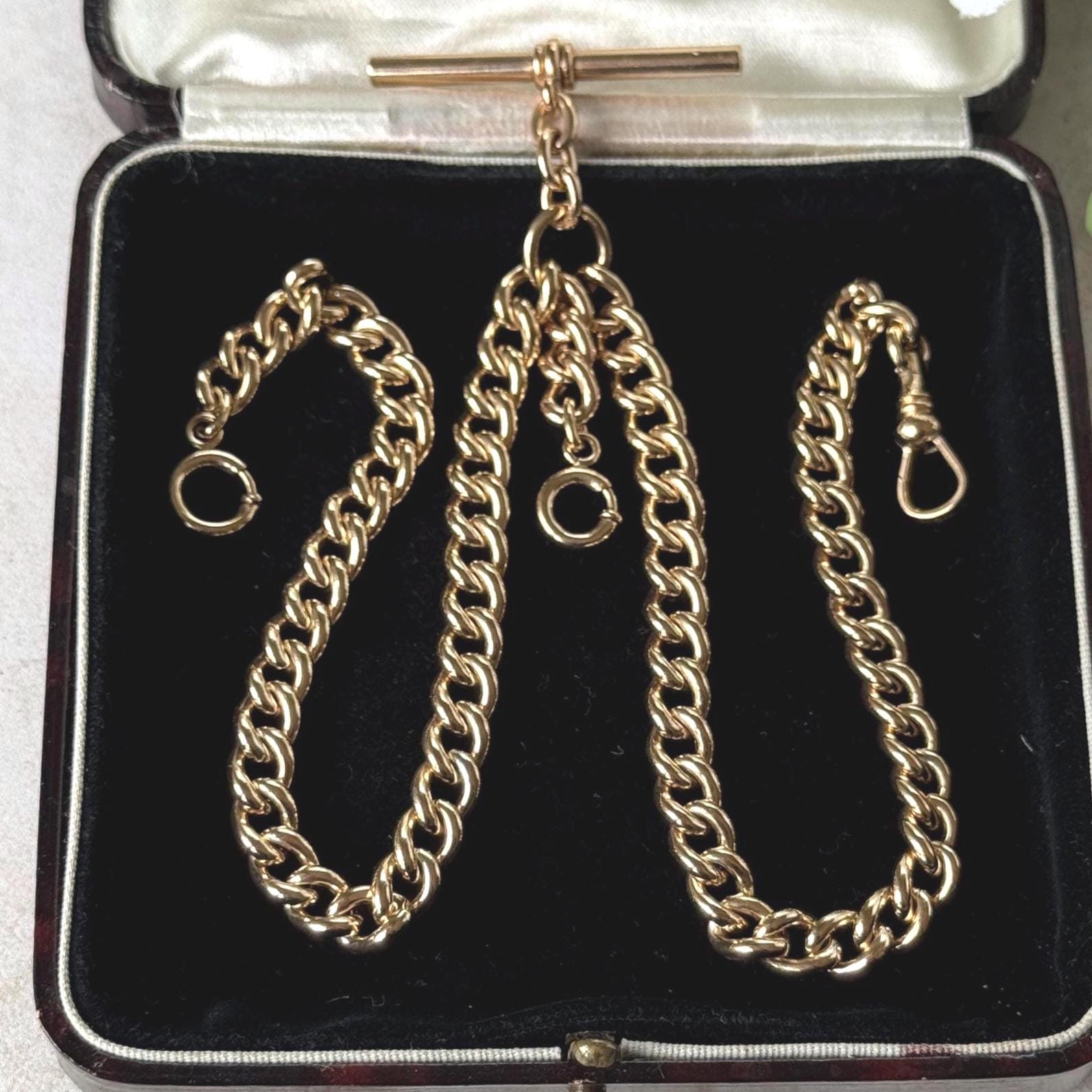 Victorian 14ct Double-Graded Rolled Gold Double Albert Watch Chain | Antique Necklace Bracelet