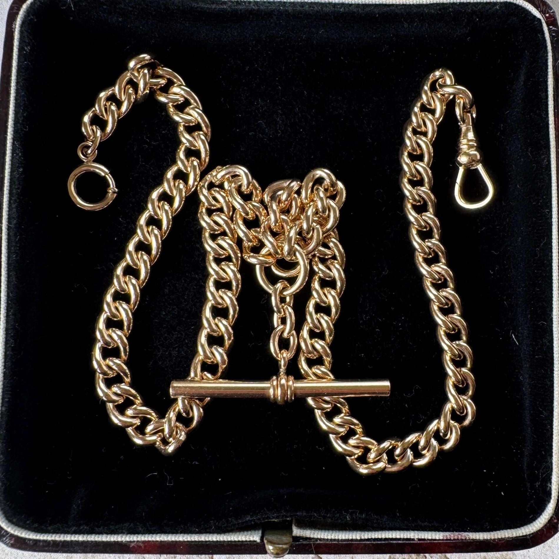 Victorian 14ct Double-Graded Rolled Gold Double Albert Watch Chain | Antique Necklace Bracelet