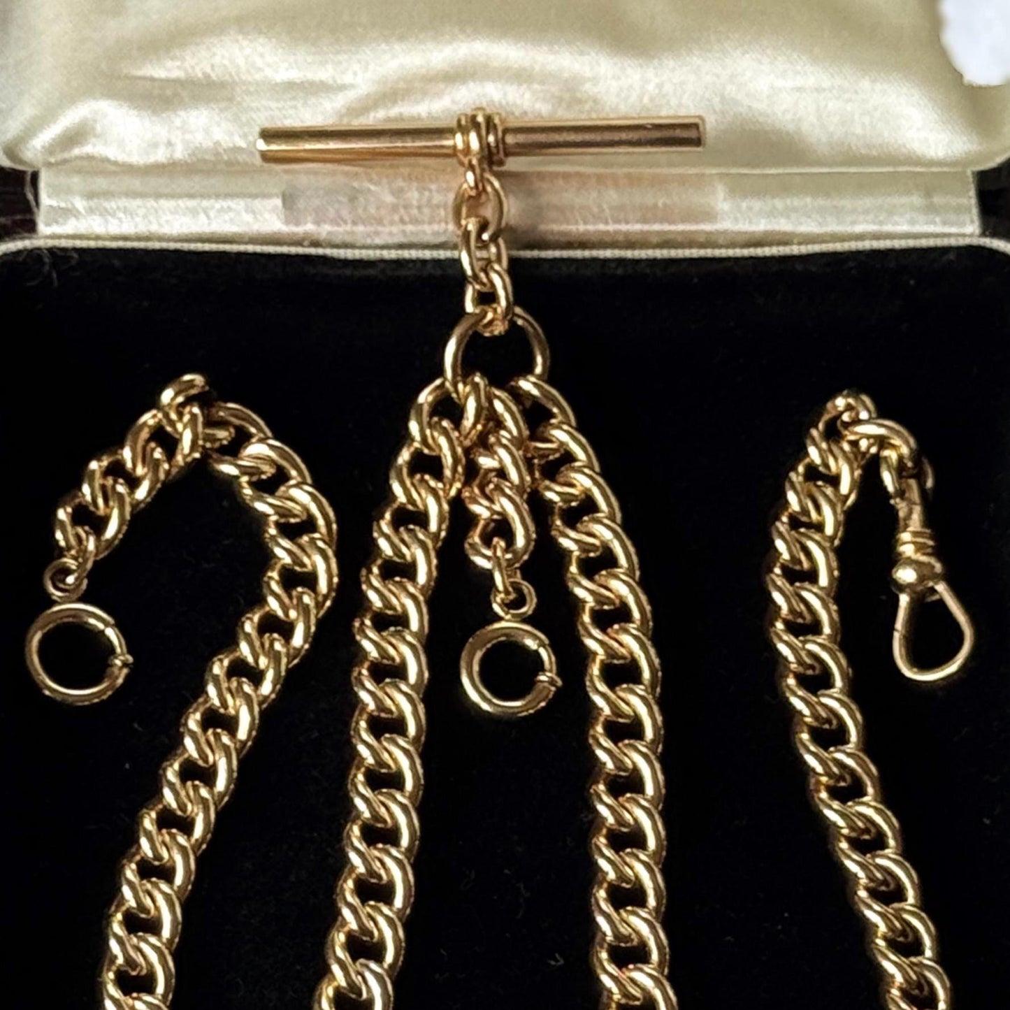 Victorian 14ct Double-Graded Rolled Gold Double Albert Watch Chain | Antique Necklace Bracelet