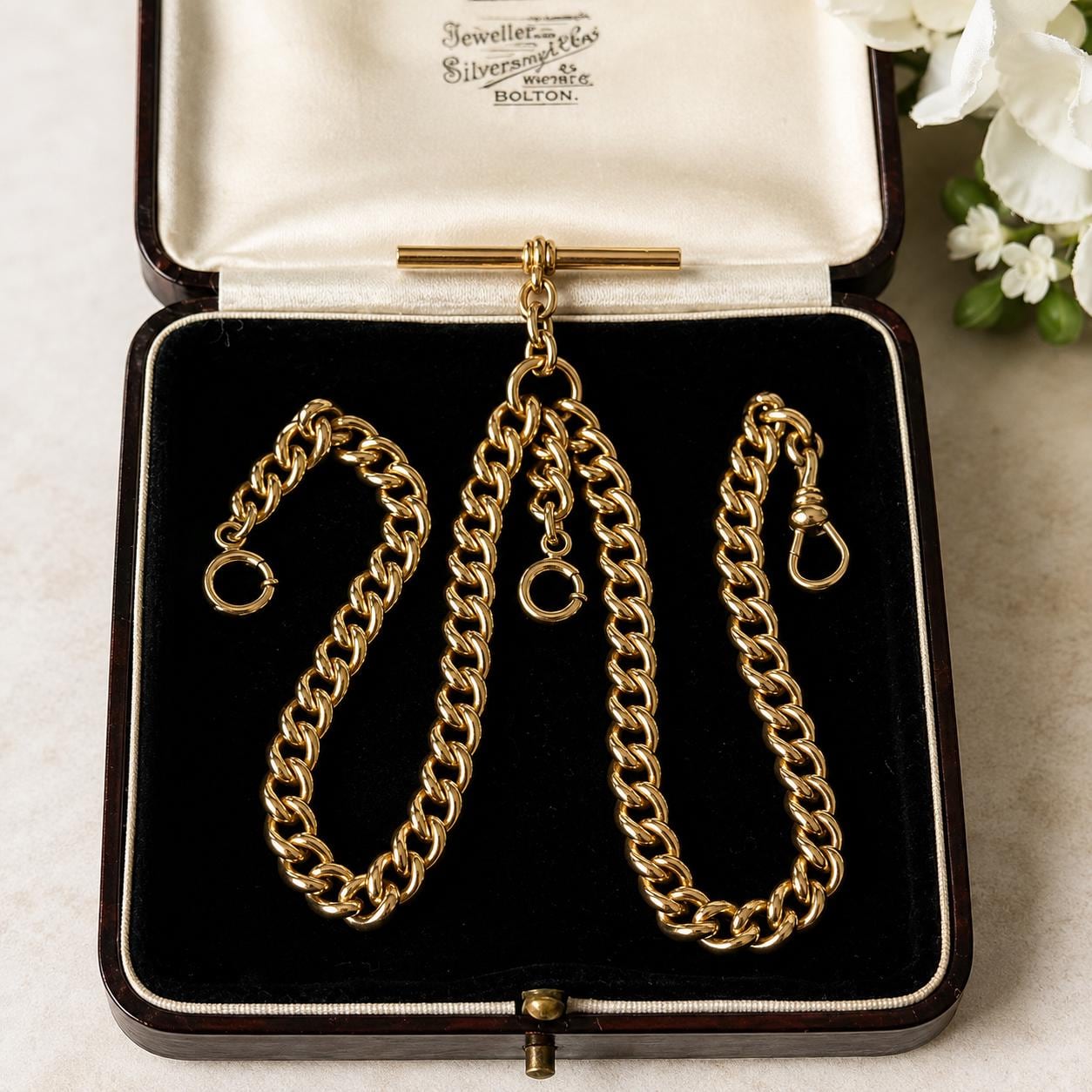 Victorian 14ct Double-Graded Rolled Gold Double Albert Watch Chain | Antique Necklace Bracelet