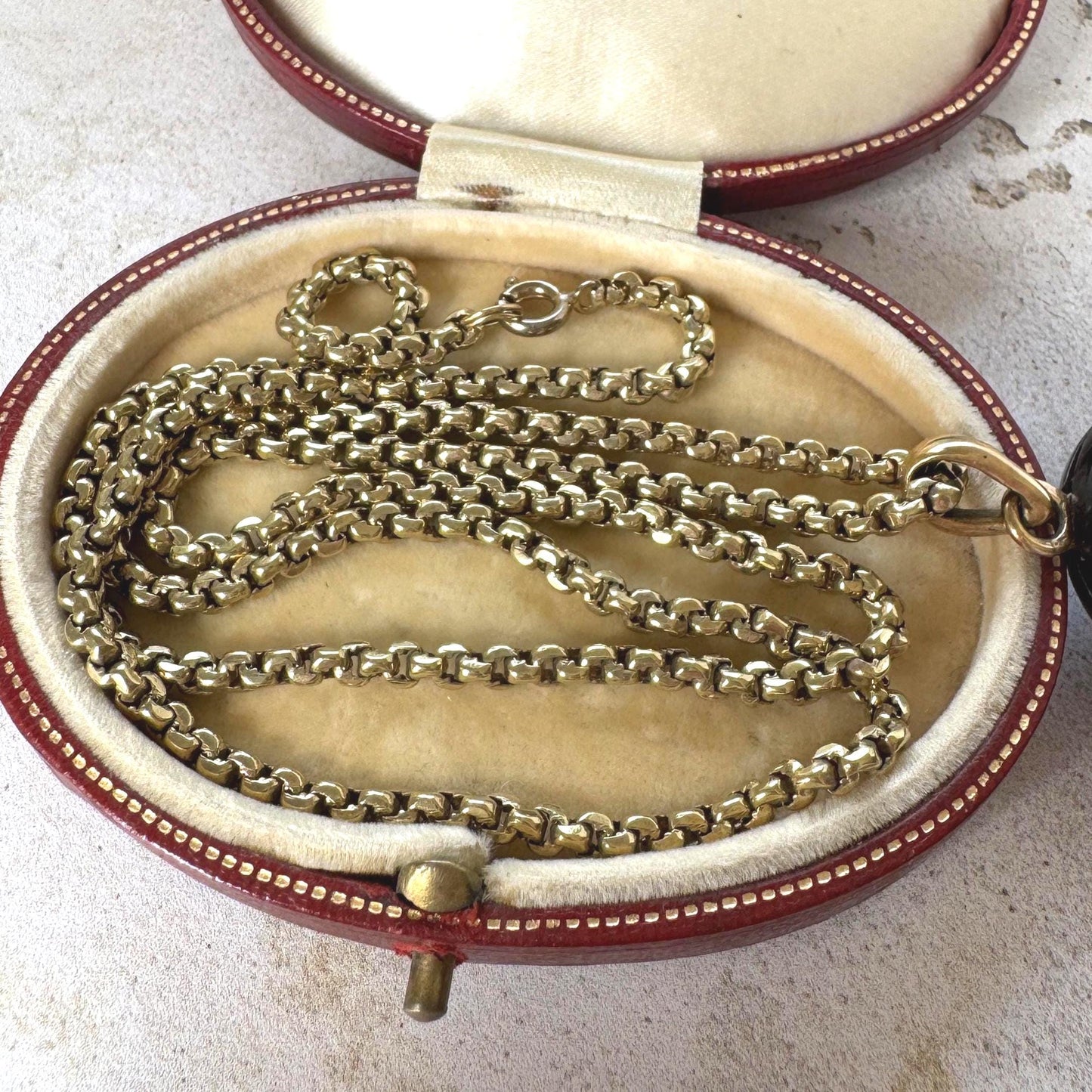 Antique Victorian Piqué Locket Necklace, Gold & Silver Inlay, Handmade Gilt Chain