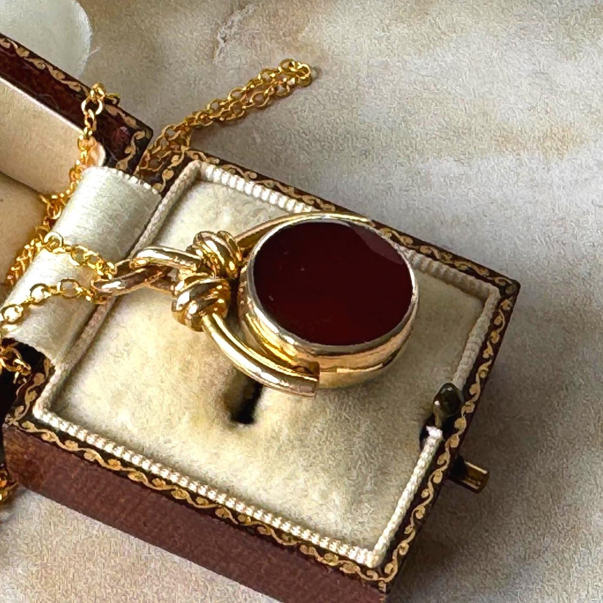 Antique Victorian Rolled Gold Bloodstone & Carnelian Spinning Fob Seal Pendant, Thomas Hopwood