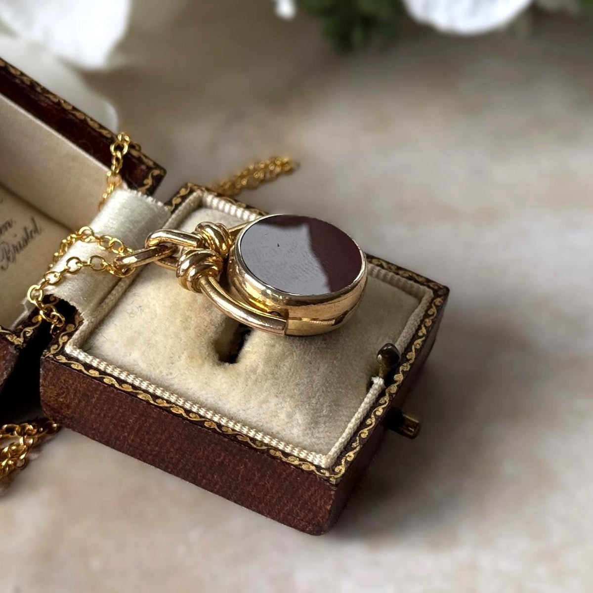 Antique Victorian Rolled Gold Bloodstone & Carnelian Spinning Fob Seal Pendant, Thomas Hopwood