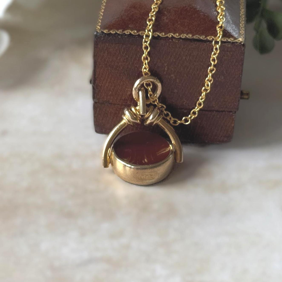 Antique Victorian Rolled Gold Bloodstone & Carnelian Spinning Fob Seal Pendant, Thomas Hopwood