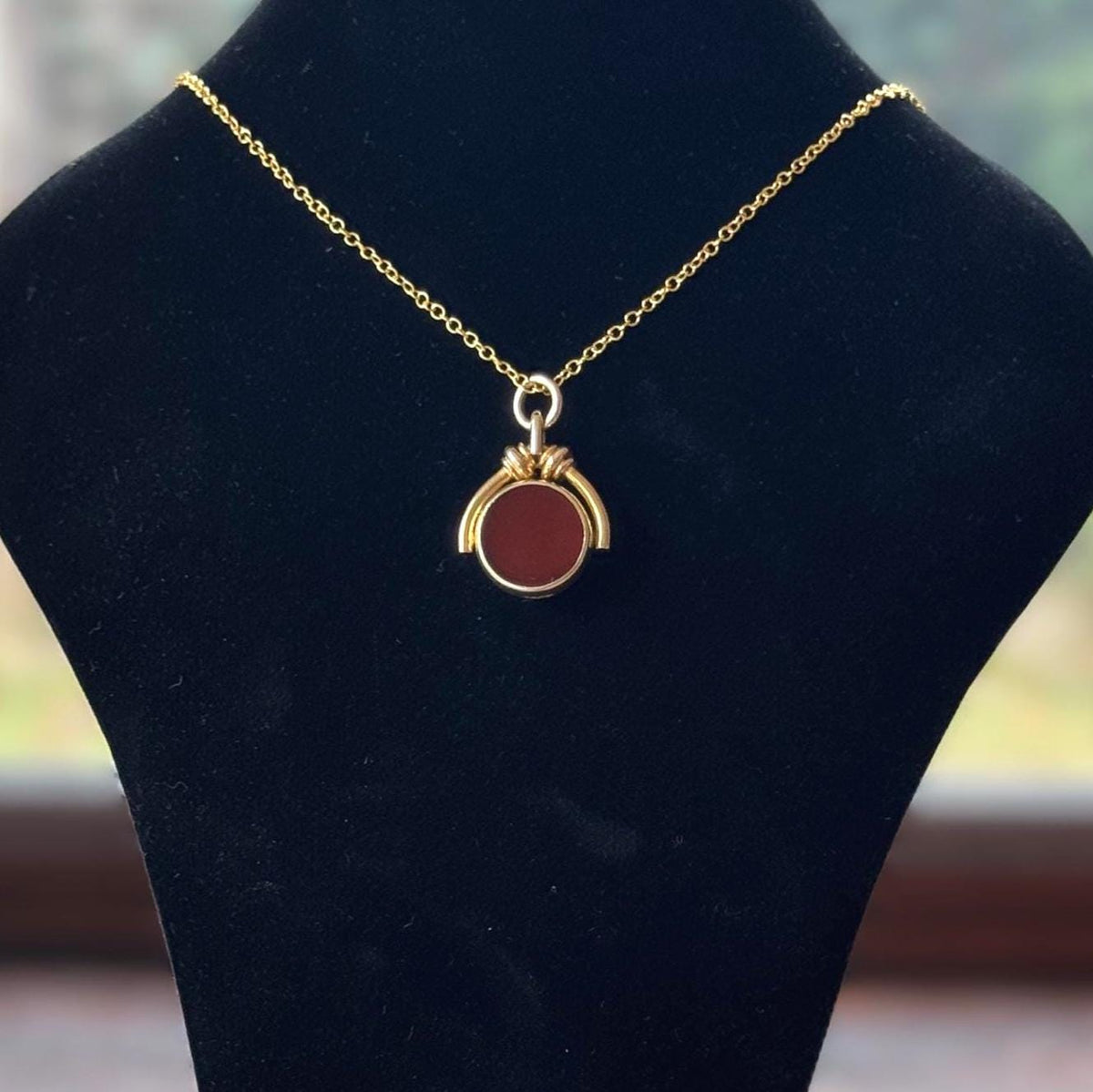Antique Victorian Rolled Gold Bloodstone & Carnelian Spinning Fob Seal Pendant, Thomas Hopwood