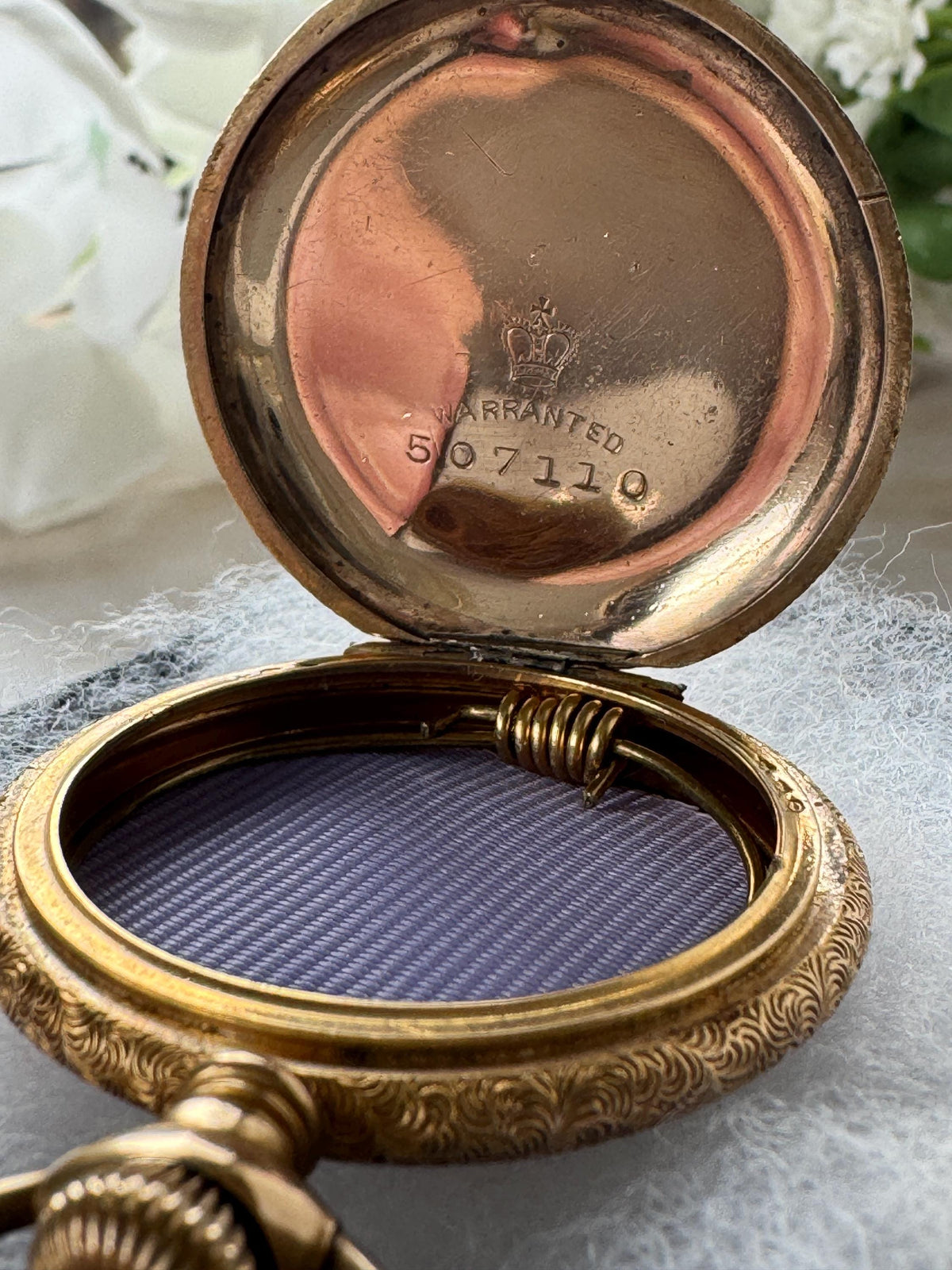Antique Victorian Photo Locket, 14K Gold Filled Half Hunter Keepsake Pendant