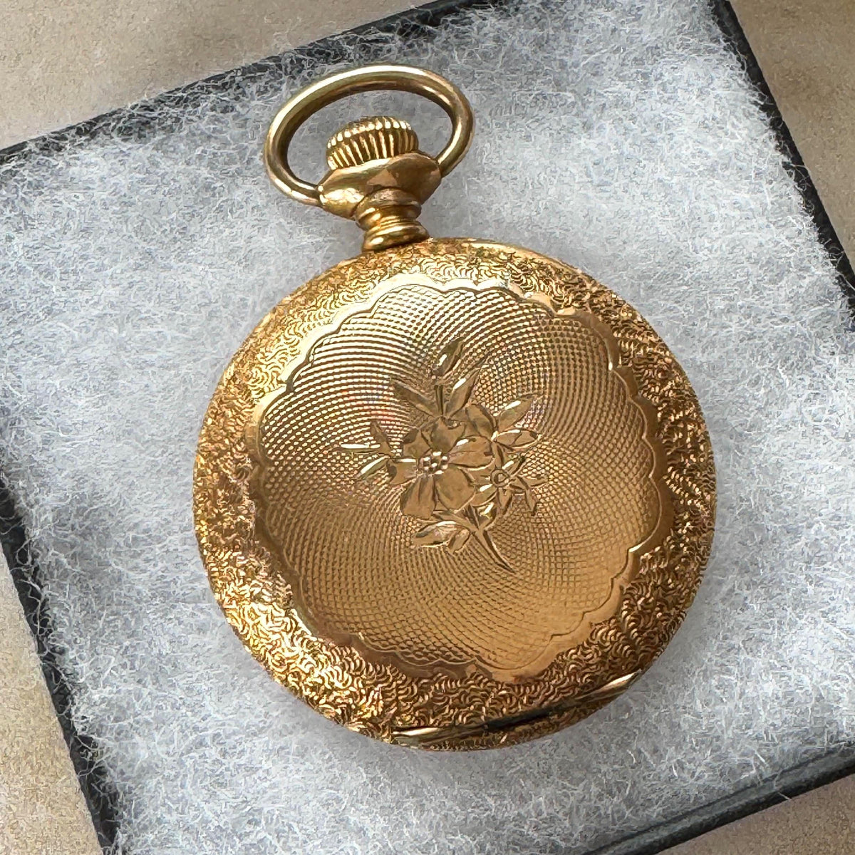 Antique Victorian Photo Locket, 14K Gold Filled Half Hunter Keepsake Pendant