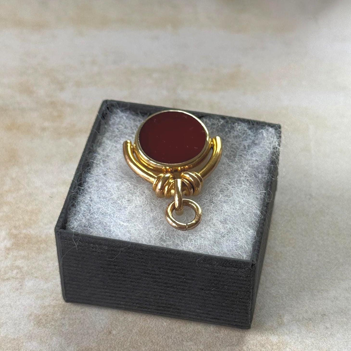 Antique Victorian Rolled Gold Bloodstone & Carnelian Spinning Fob Seal Pendant, Thomas Hopwood