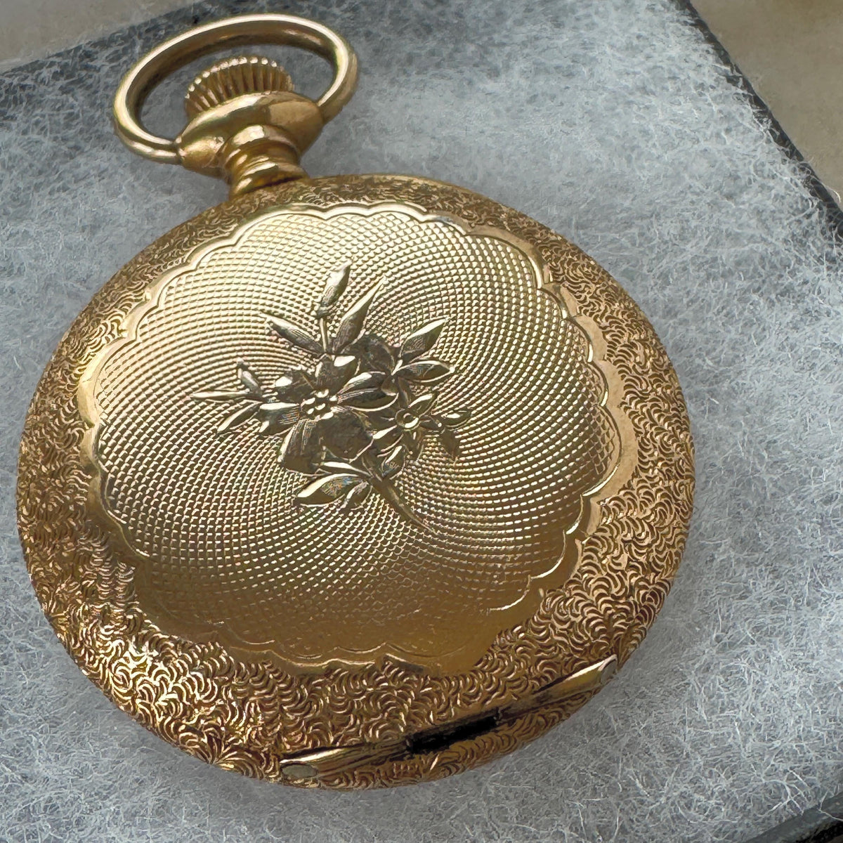 Antique Victorian Photo Locket, 14K Gold Filled Half Hunter Keepsake Pendant