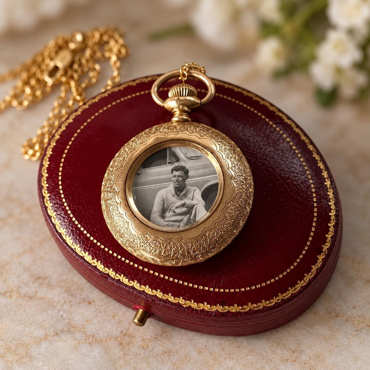 Antique Victorian Photo Locket, 14K Gold Filled Half Hunter Keepsake Pendant