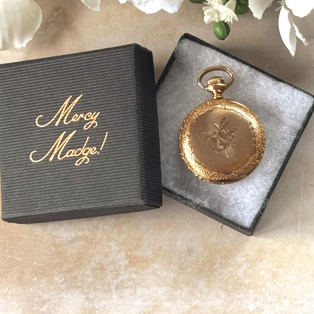 Antique Victorian Photo Locket, 14K Gold Filled Half Hunter Keepsake Pendant