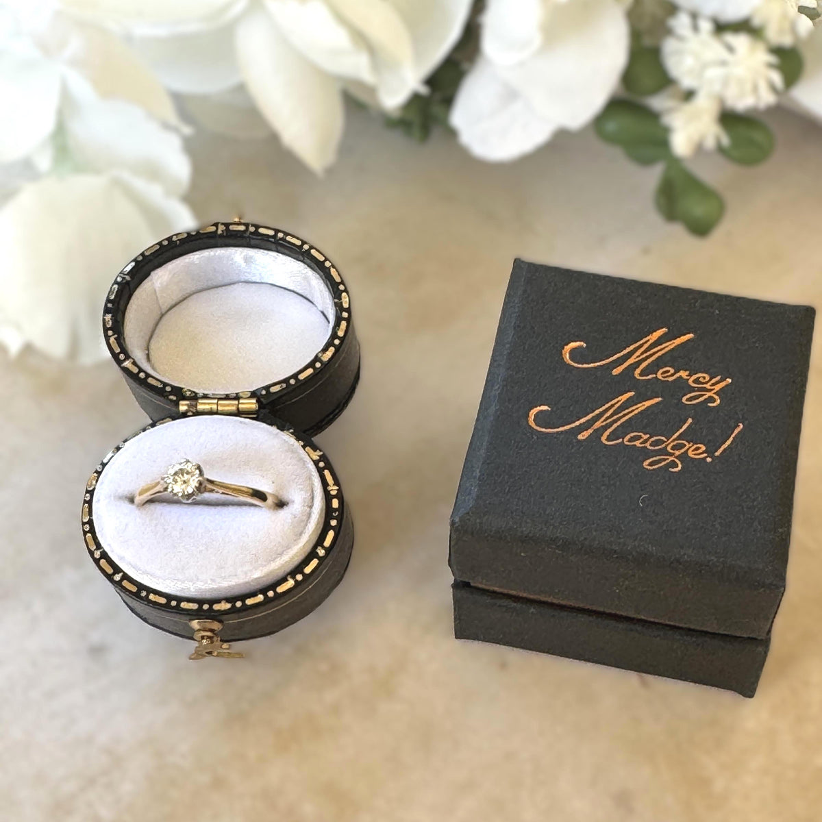 Vintage Late Art Deco Natural Diamond Solitaire Ring, 18ct Gold & Platinum, Size K or 5