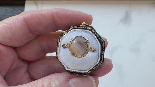 Vintage 9ct Gold Scottish Agate Ring