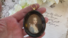 Load and play video in Gallery viewer, Antique Georgian British Portrait Miniature Pendant, Lady Georgiana Duchess of Devonshire
