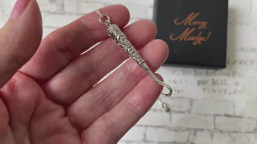Victorian Miniature Silver Button Hook Pendant