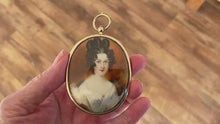 Load and play video in Gallery viewer, Georgian Regency 18ct Gold Portrait Miniature Locket Pendant
