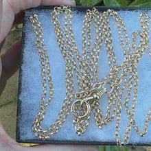 Load and play video in Gallery viewer, Victorian 18ct Rolled Gold 58" Guard Chain Necklace
