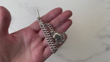Load and play video in Gallery viewer, Antique Victorian Silver Double Albert Chain With Anchor Fob
