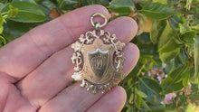 Load and play video in Gallery viewer, Antique Victorian 9ct Gold Large Pendant Fob
