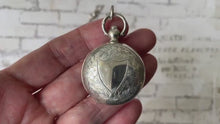Load and play video in Gallery viewer, Antique English Silver Sovereign Case Locket Pendant Necklace
