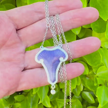 Charger et lire la vidéo dans la visionneuse de la Galerie, Antique Art Nouveau Sterling Silver Enamel Lavalier Pendant Necklace, Dated 1910
